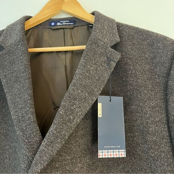 Men’s Ben Sherman Single Breasted Wool Overcoat in Brown, 50R, NWT - Picture 3 of 8